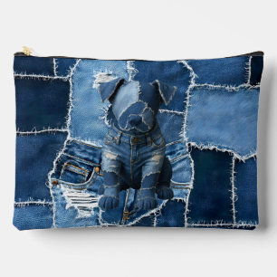 Bolsito Accesorio Grande Dog Patchwork Art Denim