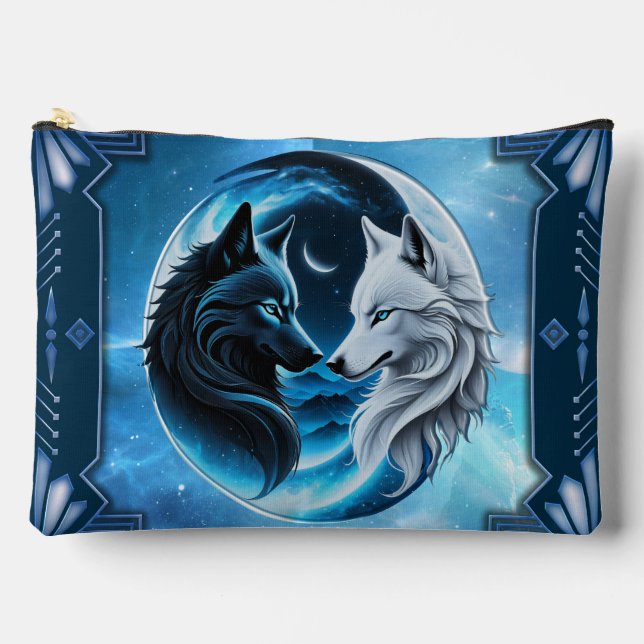 Bolsito Accesorio Grande Dos majestuosas cabezas de lobo (Anverso)