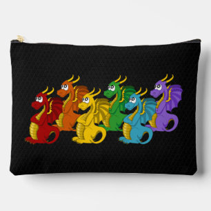 Bolsito Accesorio Grande Dragones de dibujos animados de colores arcoíris