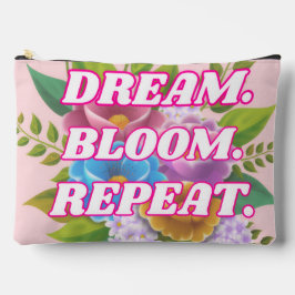 Bolsito Accesorio Grande Dream Bloom Repetir Floral Motivacional CosmeticBa