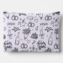 Bolsito Accesorio Grande Ducha de Novia Morado Dibujado a Mano