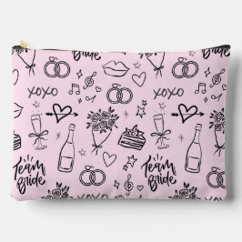 Bolsito Accesorio Grande Ducha Nupcial Rosa Dibujada a Mano