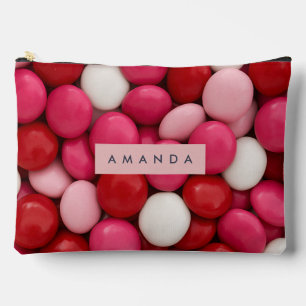 Bolsito Accesorio Grande Dulces Personalizados Rosa Rojo y Blanco