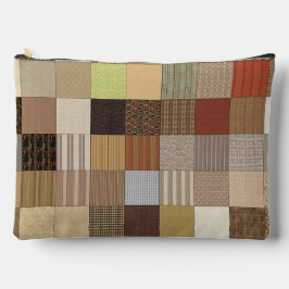 Bolsito Accesorio Grande Earthly Wooded Tile Print Cosmetic Bag