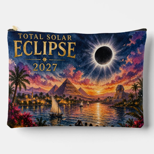 Bolsito Accesorio Grande Eclipse Total Solar 2027 Egipto (Anverso)