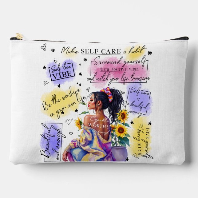 Bolsito Accesorio Grande El empoderamiento de la mujer inspira afirmaciones (Anverso)