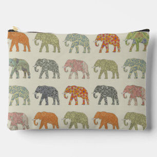 Bolsito Accesorio Grande Elefante Patrón de Animal Colorido Contemporáneo