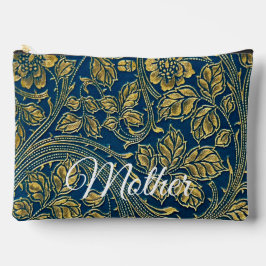 Bolsito Accesorio Grande Elegancia Azul Dorada