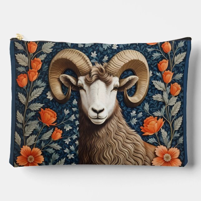 Bolsito Accesorio Grande Elegant Big Horn Sheep William Morris Inspired  (Anverso)
