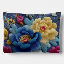 Elegante Aspecto Floral Bordado Vintage Peonía
