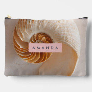 Bolsito Accesorio Grande Elegante espiral costera personalizada de conchas 