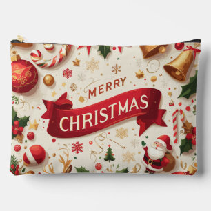 Bolsito Accesorio Grande Elegante Feliz Navidad