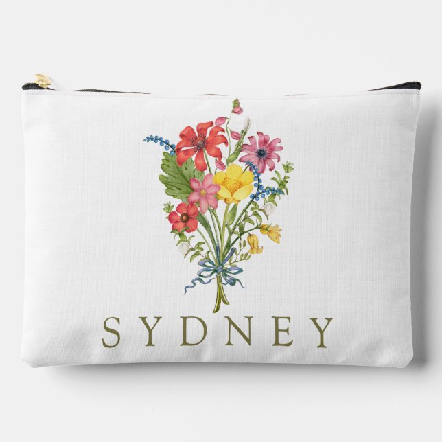 Bolsito Accesorio Grande Elegante flor silvestre Boho Floral (Anverso)