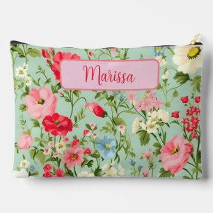 Bolsito Accesorio Grande Elegante Floral Inglés Campestre Personalizado Lg