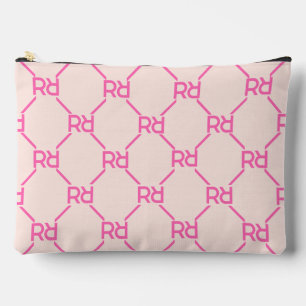 Bolsito Accesorio Grande Elegante Monograma Rosa Nombre Chica Lujo Inicial