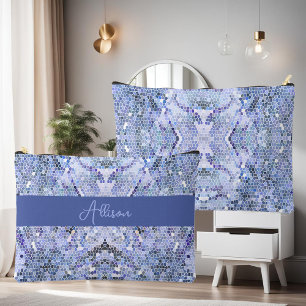 Bolsito Accesorio Grande Elegante mosaico azul hielo, personalizado moderno