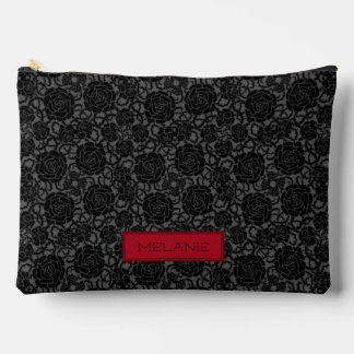Bolsito Accesorio Grande Elegante patrón gótico negro Rosa personalizado