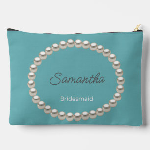 Bolsito Accesorio Grande Elegante Pearl Bridal Shower Blue