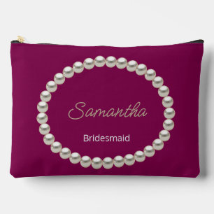 Bolsito Accesorio Grande Elegante Pearl Bridal Shower Oscura fuchsia