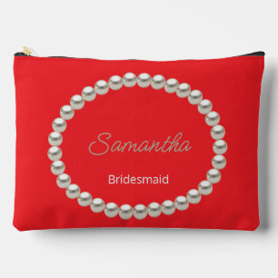 Bolsito Accesorio Grande Elegante Pearl Bridal Shower Red