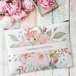 Bolsito Accesorio Grande Elegante Rosa Rosa Rosa y Bouquet floral peoniana