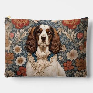 Bolsito Accesorio Grande Elegante Spaniel sobre Fondo Floral