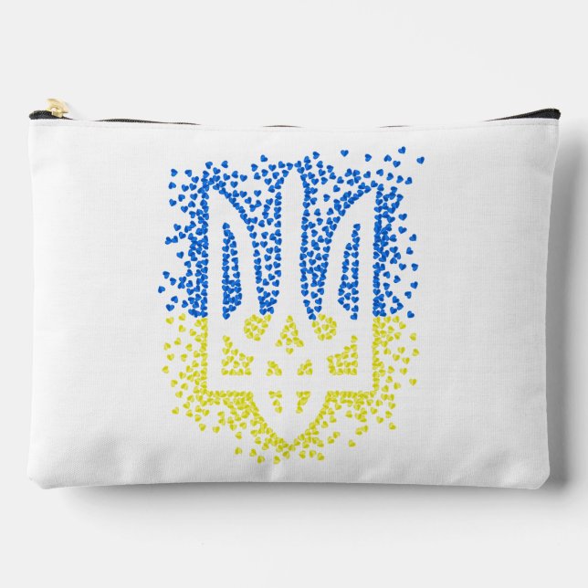 Bolsito Accesorio Grande Emblema ucraniano trident tryzub esparce corazones (Anverso)