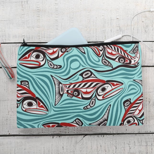 Bolsito Accesorio Grande Espíritu de arte Salmon Haida Pacífico Nativo del  (Subido por el creador)