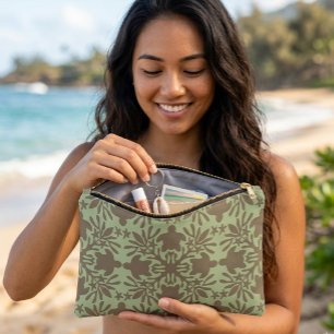 Bolsito Accesorio Grande estampado aloha quilt hawaiano honu