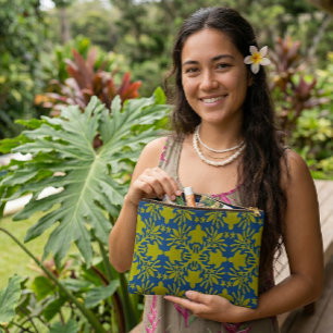 Bolsito Accesorio Grande estampado aloha quilt hawaiano honu