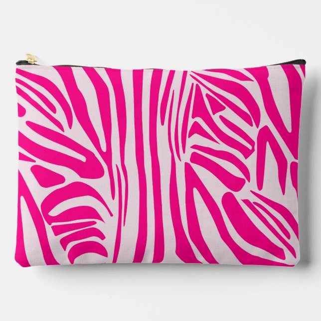 Bolsito Accesorio Grande Estampado de cebra rosa (Anverso)