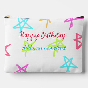 Bolsito Accesorio Grande Estrellas coloridas feliz cumpleaños agregar nombr