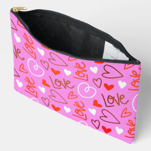 Bolsito Accesorio Grande Estuche accesorio de Corazones de Amor Garabateado