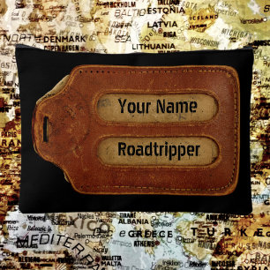 Bolsito Accesorio Grande Etiqueta de identificación de cuero vintage