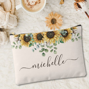 Bolsito Accesorio Grande Eucalipto de Girasol Rústico Monogramado