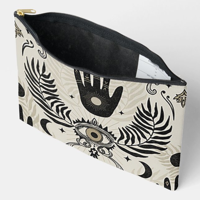 Bolsito Accesorio Grande Evil Eye Print Cosmetic Bag (Abierto)