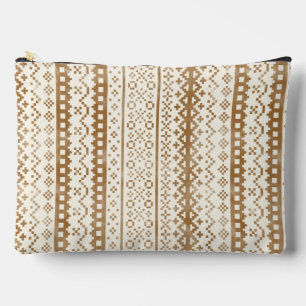 Bolsito Accesorio Grande Faded Fair Isle Knit Watercolor Cabincore marrón