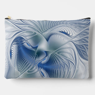 Bolsito Accesorio Grande Fantasía dinámica abstracta tonos azules arte frac