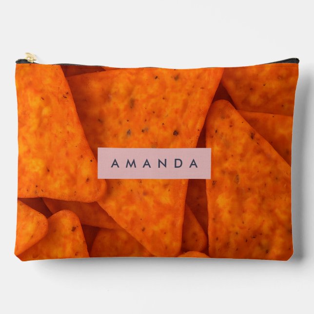 Bolsito Accesorio Grande Ficha de Queso Nacho Audaz Personalizada (Anverso)