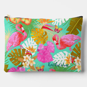 Bolsito Accesorio Grande Flamingo Garden Verde azulado