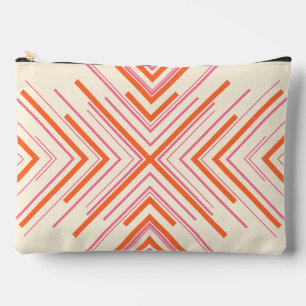 Bolsito Accesorio Grande Flechas en rosa, Naranja y crema