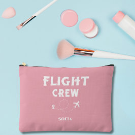 Bolsito Accesorio Grande Flight Crew Pink and White Bachelorette Wedding