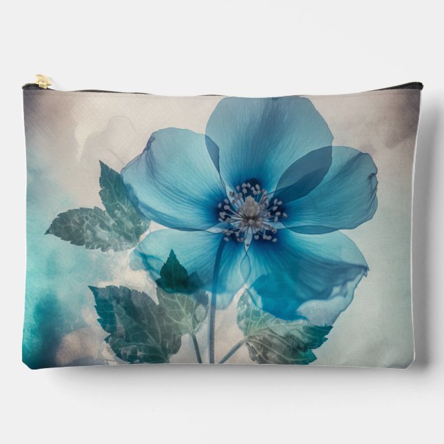 Bolsito Accesorio Grande Flor azul etéreo (Anverso)