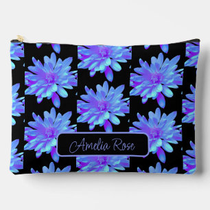 Bolsito Accesorio Grande flor floral azul violeta bonito