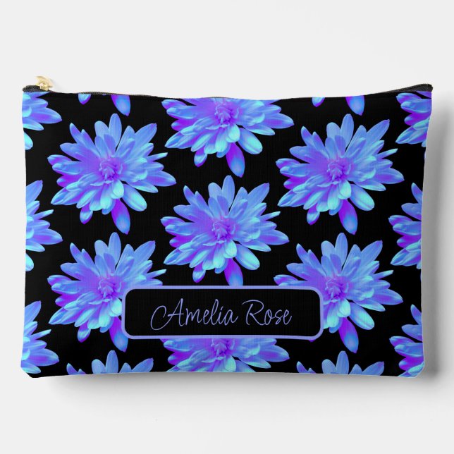 Bolsito Accesorio Grande flor floral azul violeta bonito (Anverso)