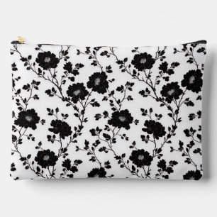 Bolsito Accesorio Grande Flor Toile Vintage en monocromo negro de la natura