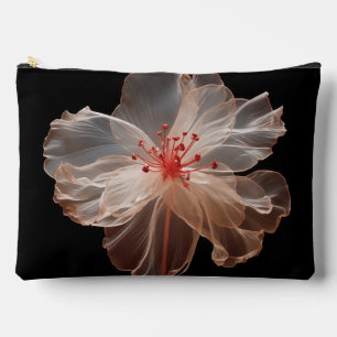 Bolsito Accesorio Grande Flor translúcida elegante sobre negro