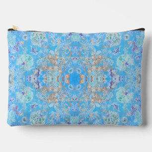Bolsito Accesorio Grande Floral azul pastel