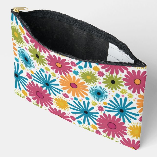 Bolsito Accesorio Grande Floral Bouquet Pattern with Leaves elegant (Abierto)