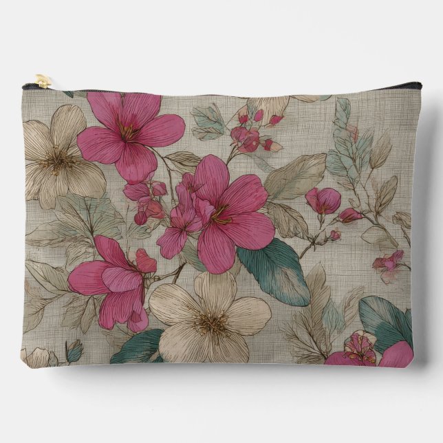 Bolsito Accesorio Grande Floral Flor de Rosa (Anverso)